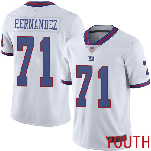 Youth New York Giants #71 Will Hernandez Limited White Rush Vapor Untouchable Football NFL Jersey->youth nfl jersey->Youth Jersey